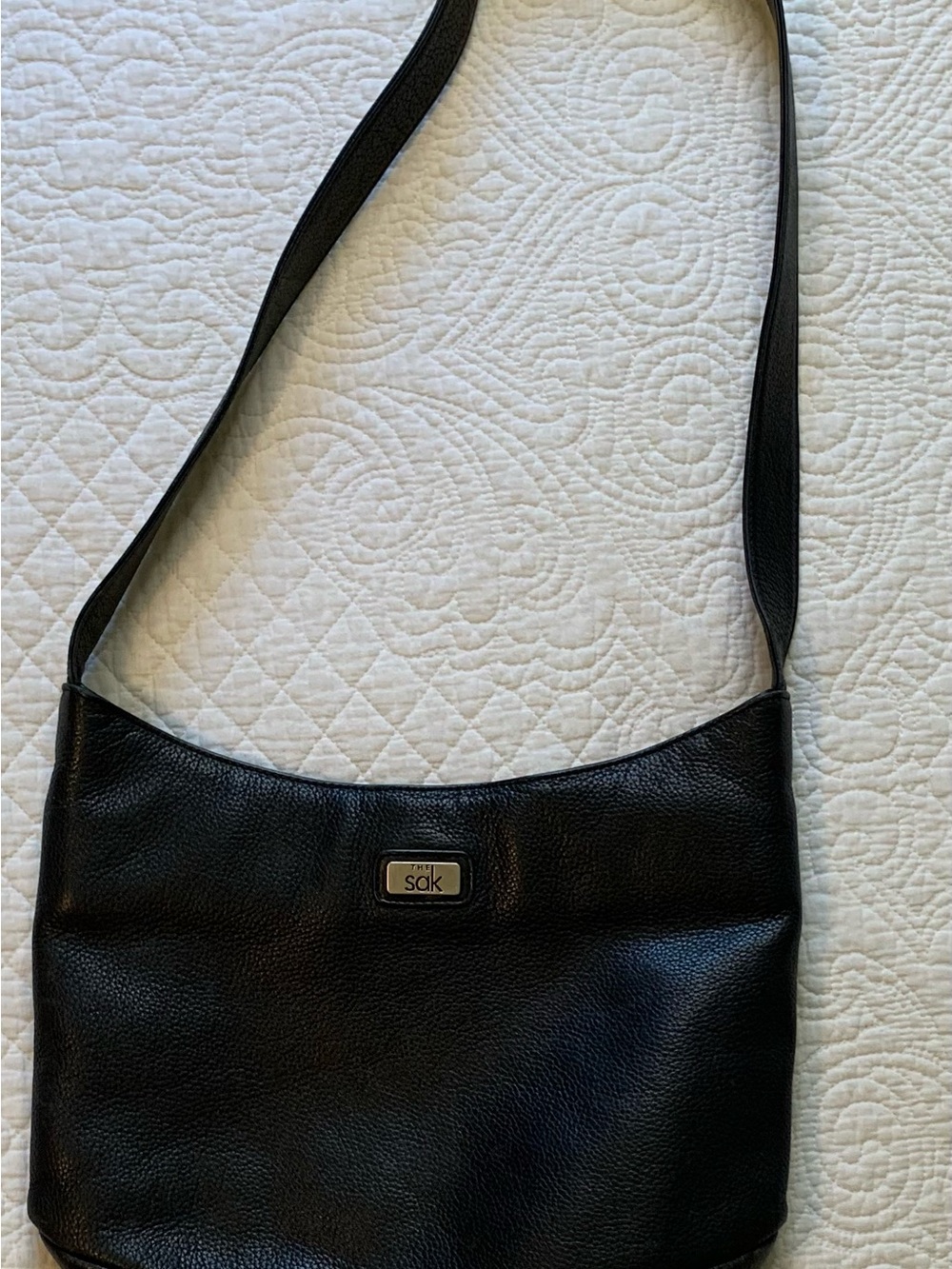 The Sak Classic Black Pebbled Leather Hobo Shoulder Bag